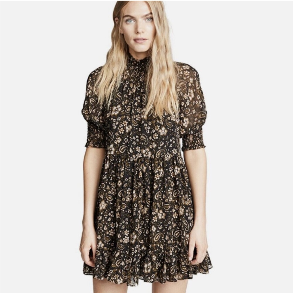 Ulla Johnson Josie Paisley Silk Dress in Forest Size 0